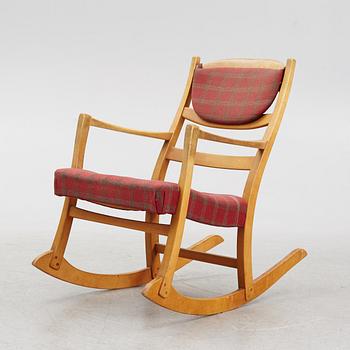 Carl Malmsten, a mid 20th century birch rocking chair, Sweden.