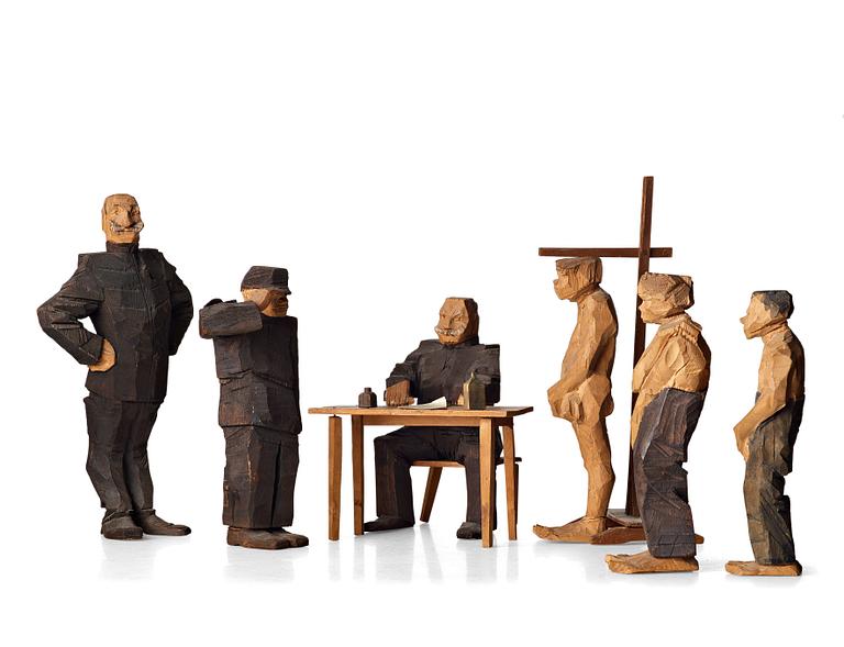 Axel Petersson Döderhultarn, "Beväringsmönstring" (The Enrollment Act), 8 pieces.