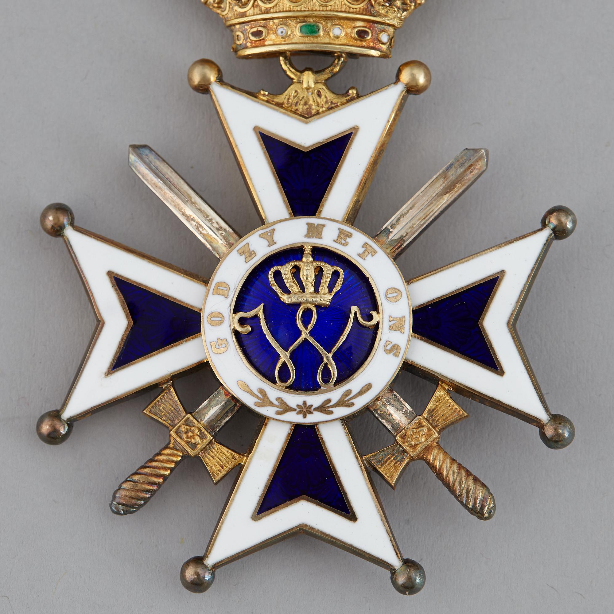 ORANIE-NASSAU ORDEN, Nederländerna, kommendörskors med svärd.