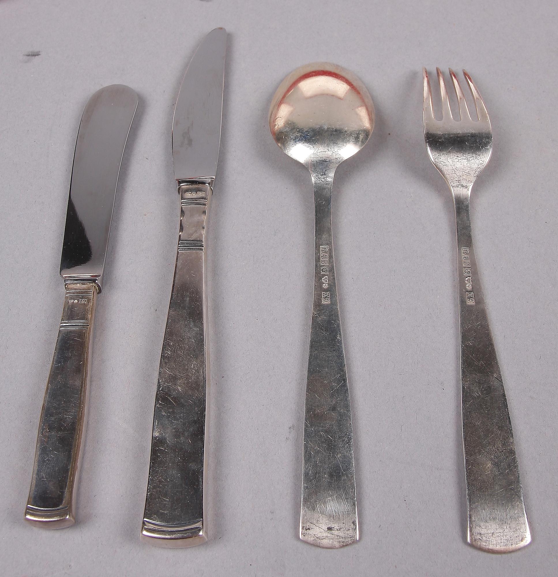 BESTICK, 40 delar. Silver, GAB, 1974. Modell Rosenholm.