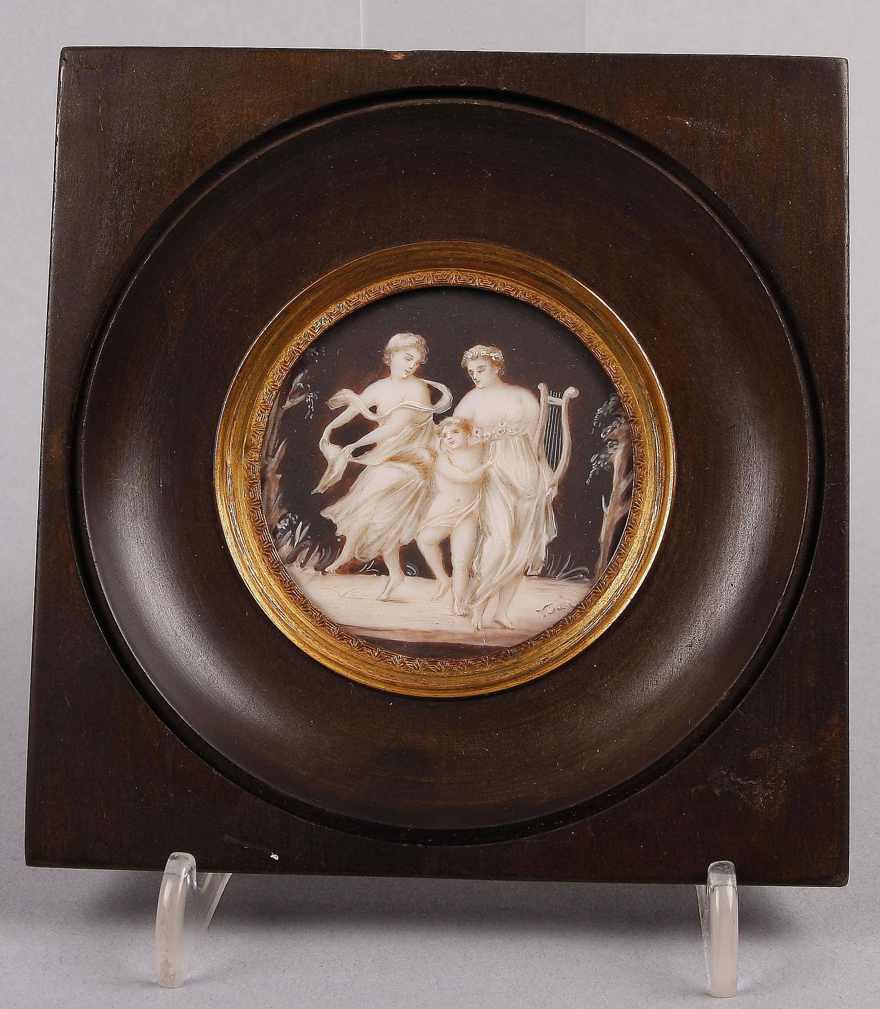 MINIATYR, grisaille, 1800-tal.