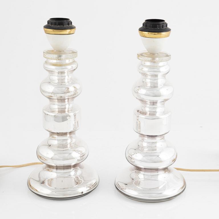 Gustaf Leek, probably. A pair of table lamps, second half of the 20th Century.