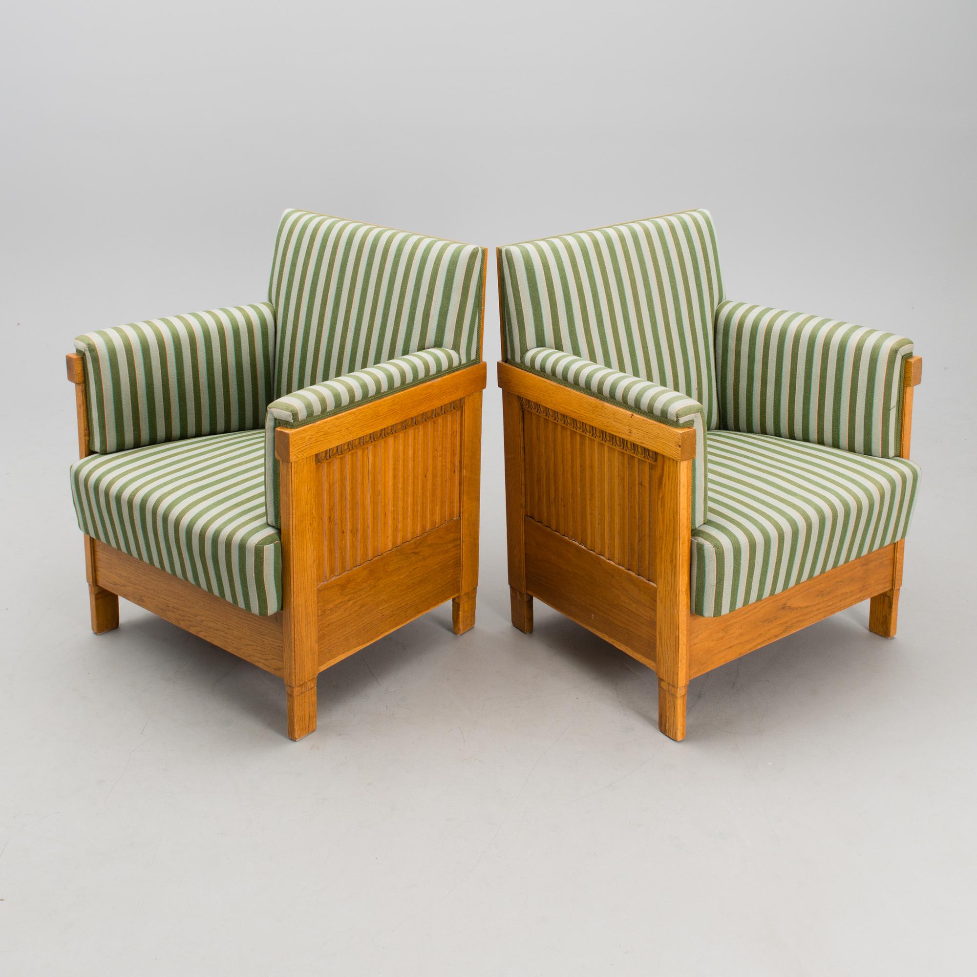 ELIEL SAARINEN, MÖBELGRUPP, 4 DELAR.