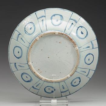 A kraak blue and white charger, Ming dynasty, Wanli (1573-1619).
