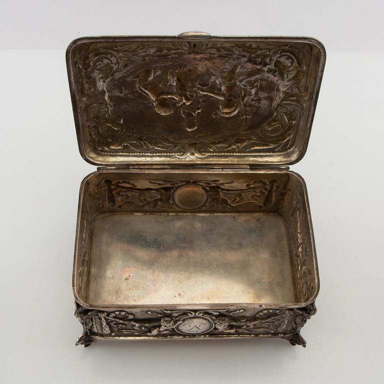 Box, silver circa 1900 Baroque style.