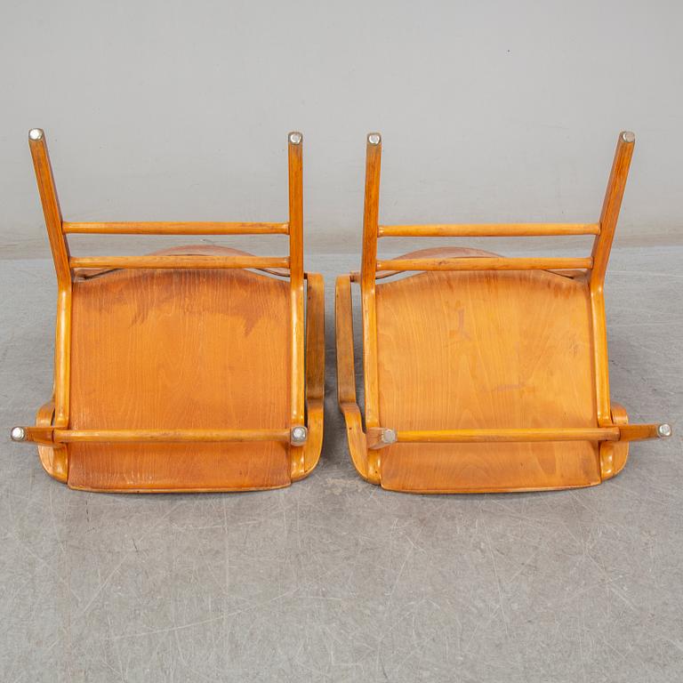 A pair of "Ax-chairs" by PETER HVIDT & ORLA MØLGAARD NIELSEN, Fritz Hansen, Denmark, 1950-60s.