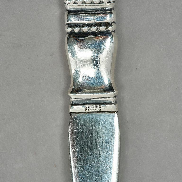 Georg Jensen, a pair of sterling silver sallad-cutlery, design Johan Rohde, Copenhagen after 1945.