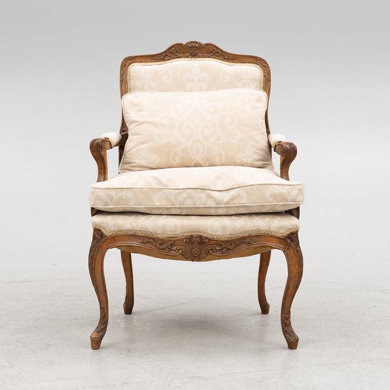 A French Louis XV chair, mid 18th Century.