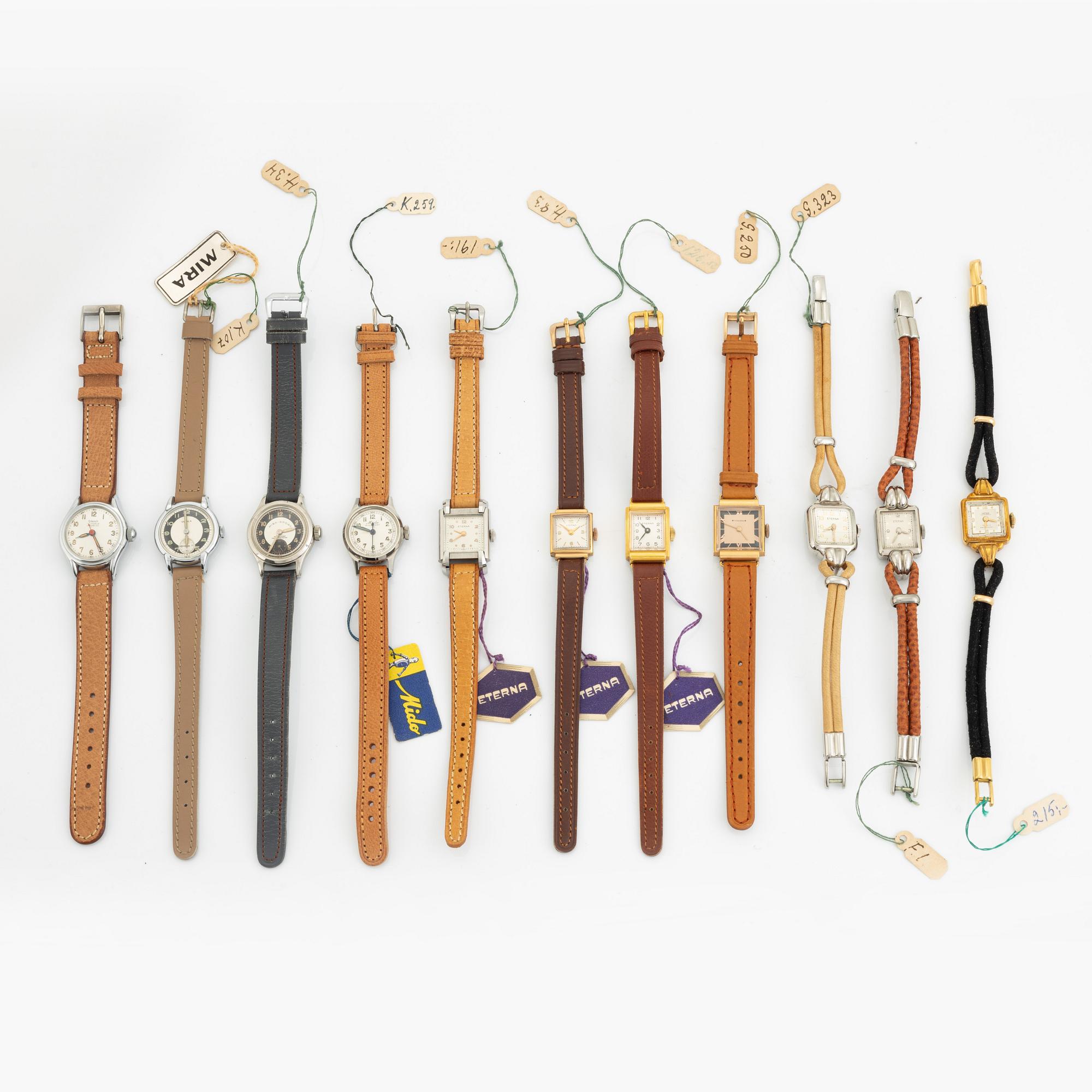 Collection of wristwatches, 37 pcs, ca 1950.