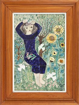 Sylvia Leuchovius, väggplakett, keramik, Rörstrand.