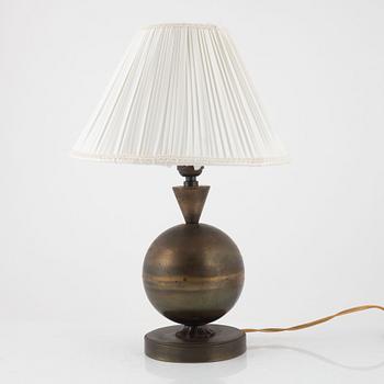 A Swedish Grace patinated bronze table lamp, 1930's.