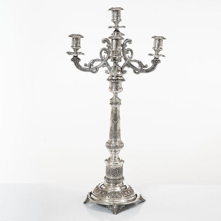 Candelabrum, silver, Isaac (Icek) Ehrlich, Warsaw, circa 1900.