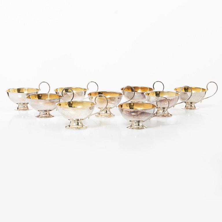 Nine silver punsch cups, Gothenburg and Luleå, Sweden, 1978-1990.