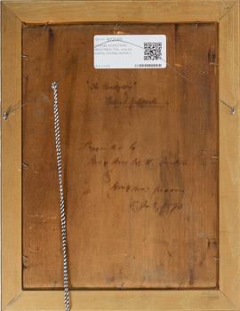 ROWLAND HOLYOAKE, oil on panel, signed. Dated 1873 at the back.