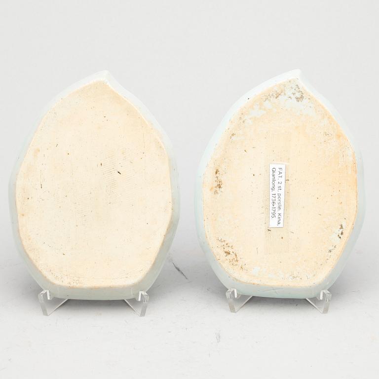 FAT, 2 st, porslin, Kina, Qianlong, 1736-1795.