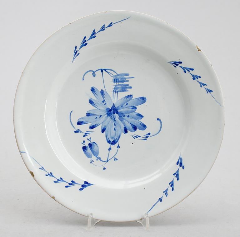 TALLRIK, fajans, 1800-/1900-tal.