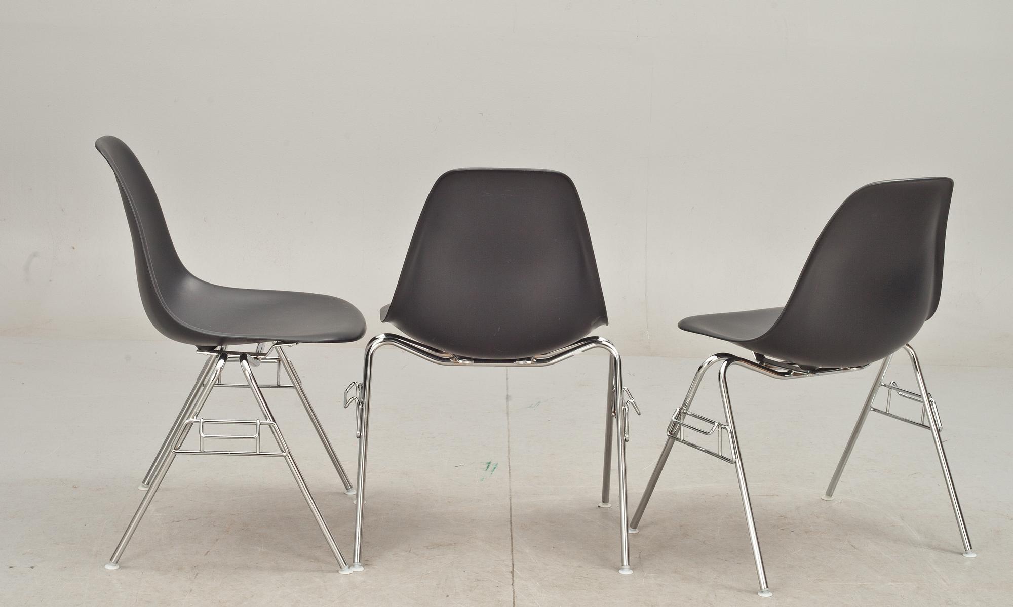 STOLAR, 6 st. "DSS" Charles Eames för Vitra. Etikettsmärkta.