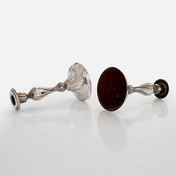 Ljusstakar, ett par, silver, möjligen Danmark / Norge 1900-talets mitt.