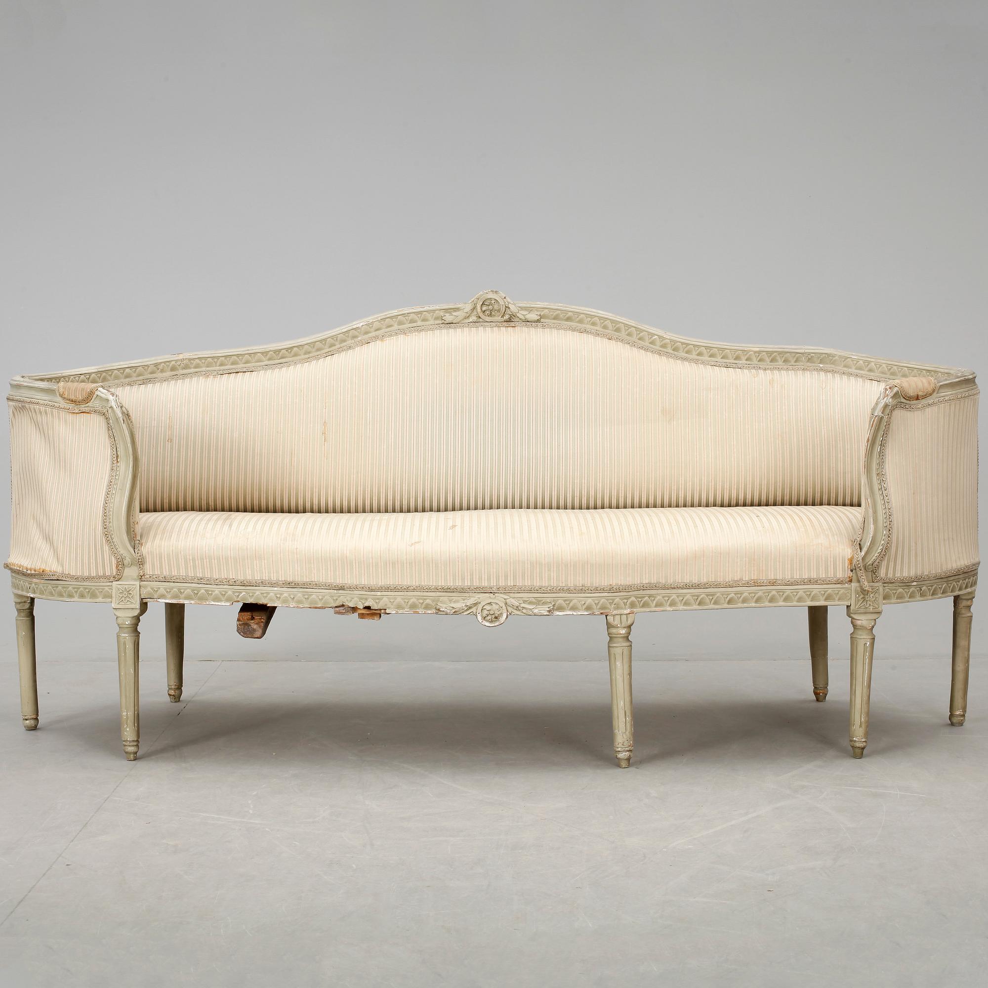 BADKARSSOFFA, gustaviansk stil, 1800-talets slut.