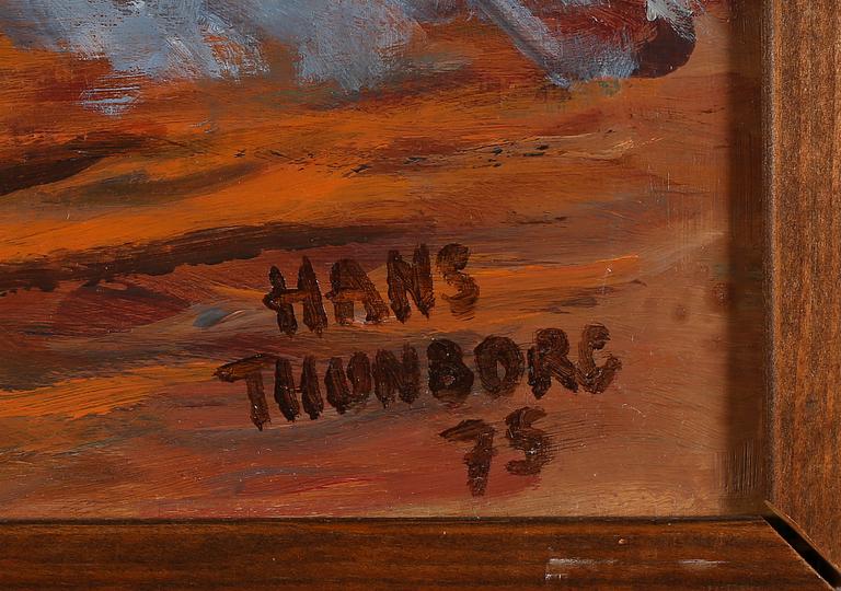 HANS THUNBORG, olja på pannå, signerad och daterad -75.