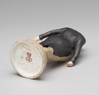 A bisquit porcelain figure of Sobakevich from Gogol's 'Dead Souls', Gardner, Moscow, 1880-1917.
