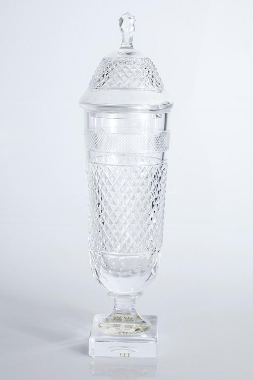 Four glass bowls on foot, "Kent", by Elis Bergh for Kosta, second half of the 20th century.