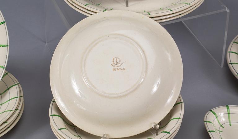 SERVISDELAR, ca 20 delar, flintgods, "Spaljé", Kåge, Gustavsberg.