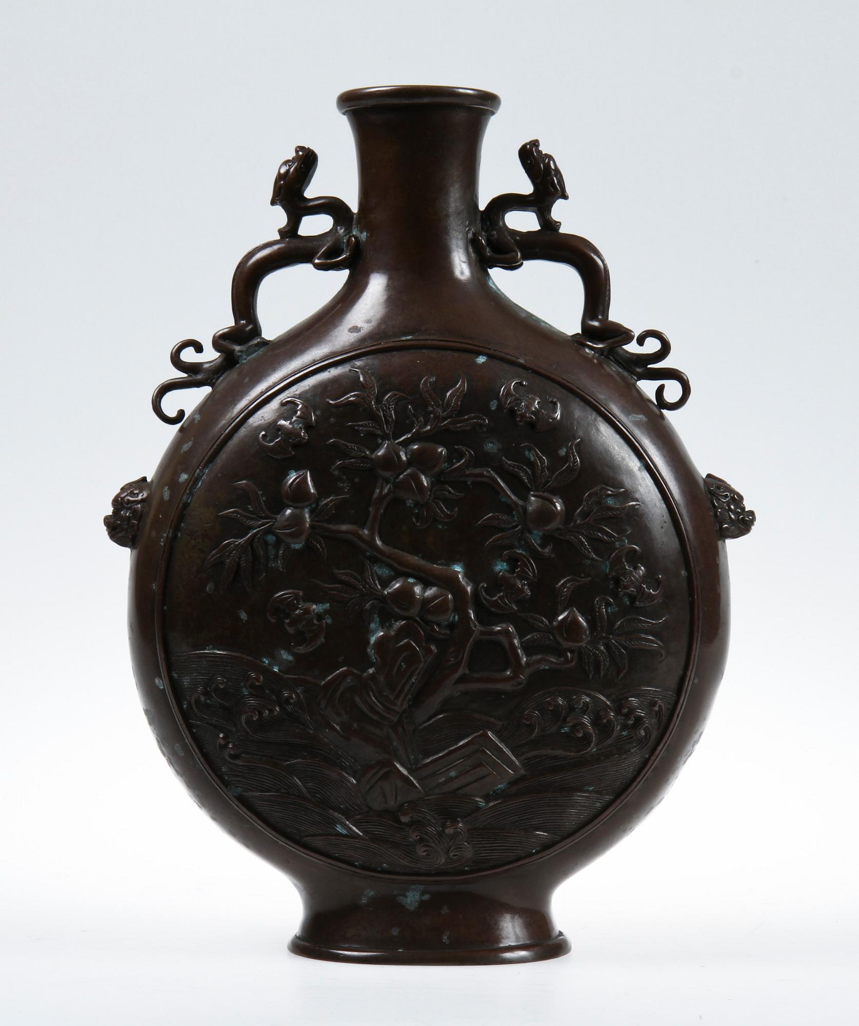 PILGRIMSKRUS, brons, Kina, 1800/1900-tal.