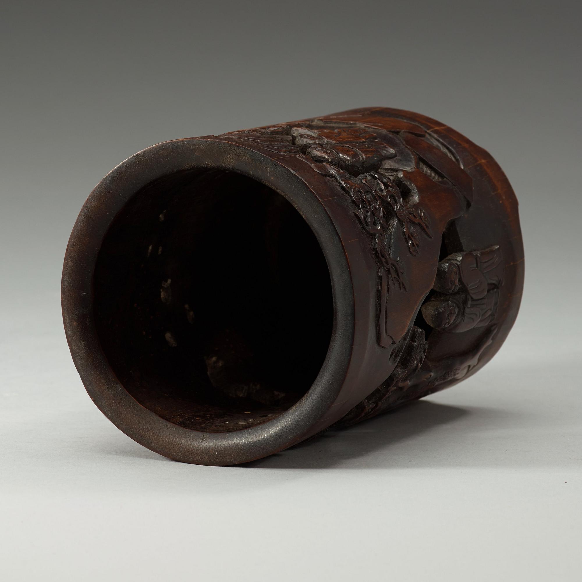 PENSELVAS, bambu. Kina, troligen sen Qing dynastin (1644-1912).