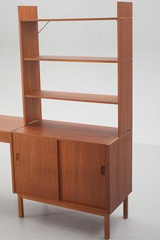 BOKHYLLA, 3 sektioner, teak, 1900-talets mitt/andra hälft.