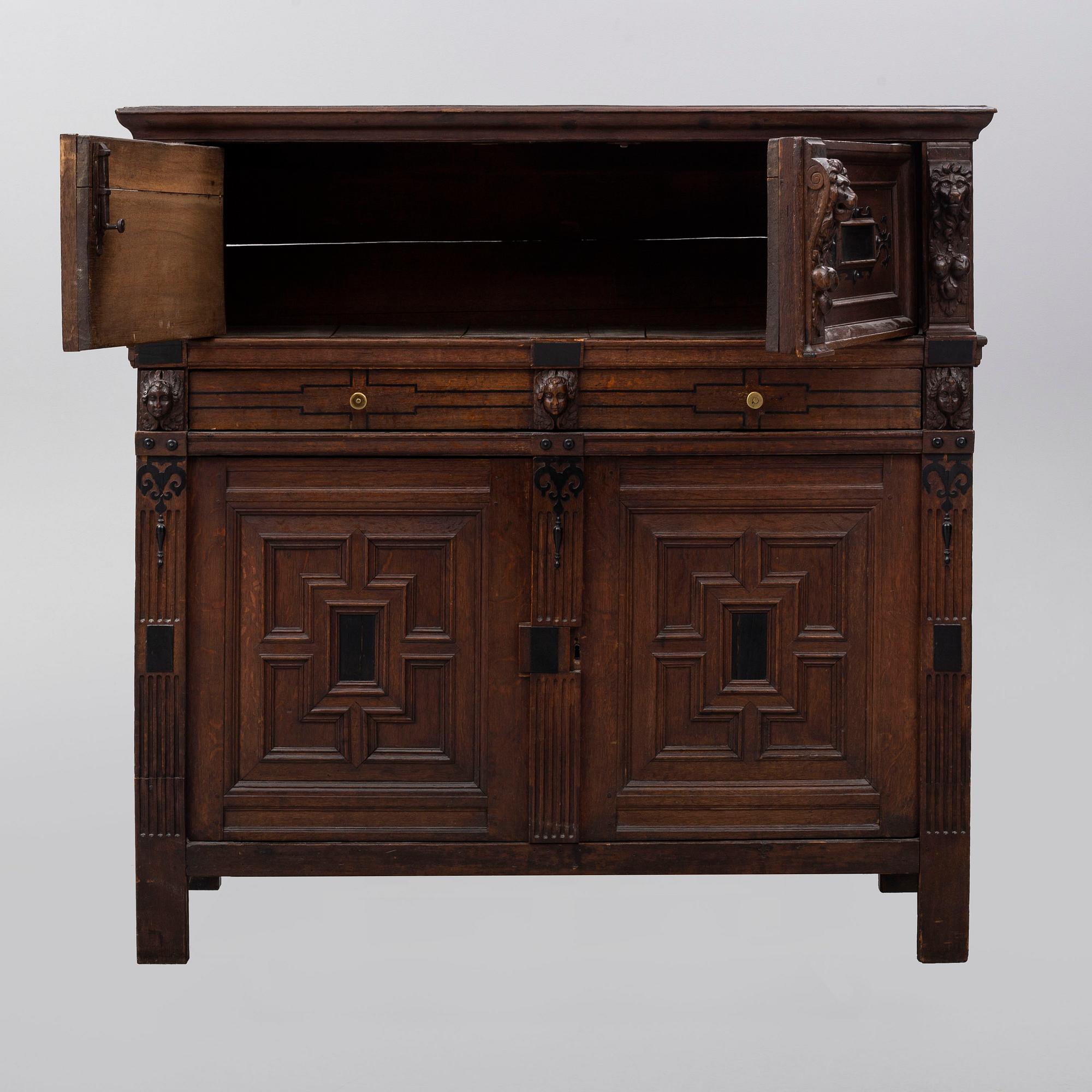 A 19th century oak cabinet.