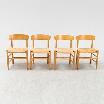 Børge Mogensen, a set of four model 'J39' oak chairs, FDB Møbler, Denmark.