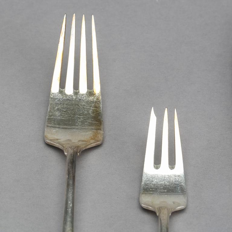 A Danish set of 36 piece cutlery, sterling mark of Anton Michelsen Copenhagen first half of the 20th century.