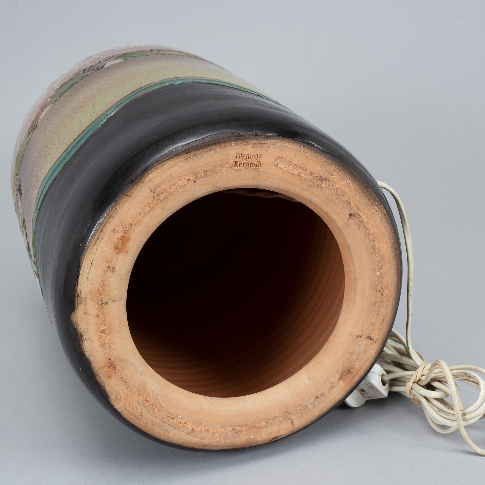 Marian Zawadzki, A ceramic floor/table lamp, Tilgmans, signed and dated 1965.
