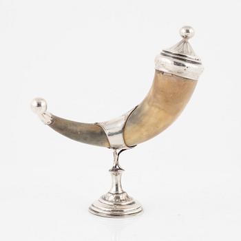 A Swedish Silver Drinking Horn, mark of Erik Johansson, Gävle 1890.