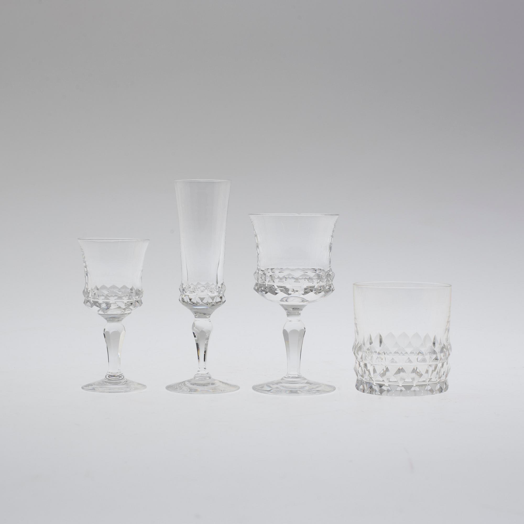 INGEBORG LUNDIN, glasservis, 23 delar, glas, "Silvia", Orrefors.