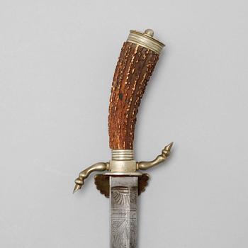 A hunting dagger, 19th century.