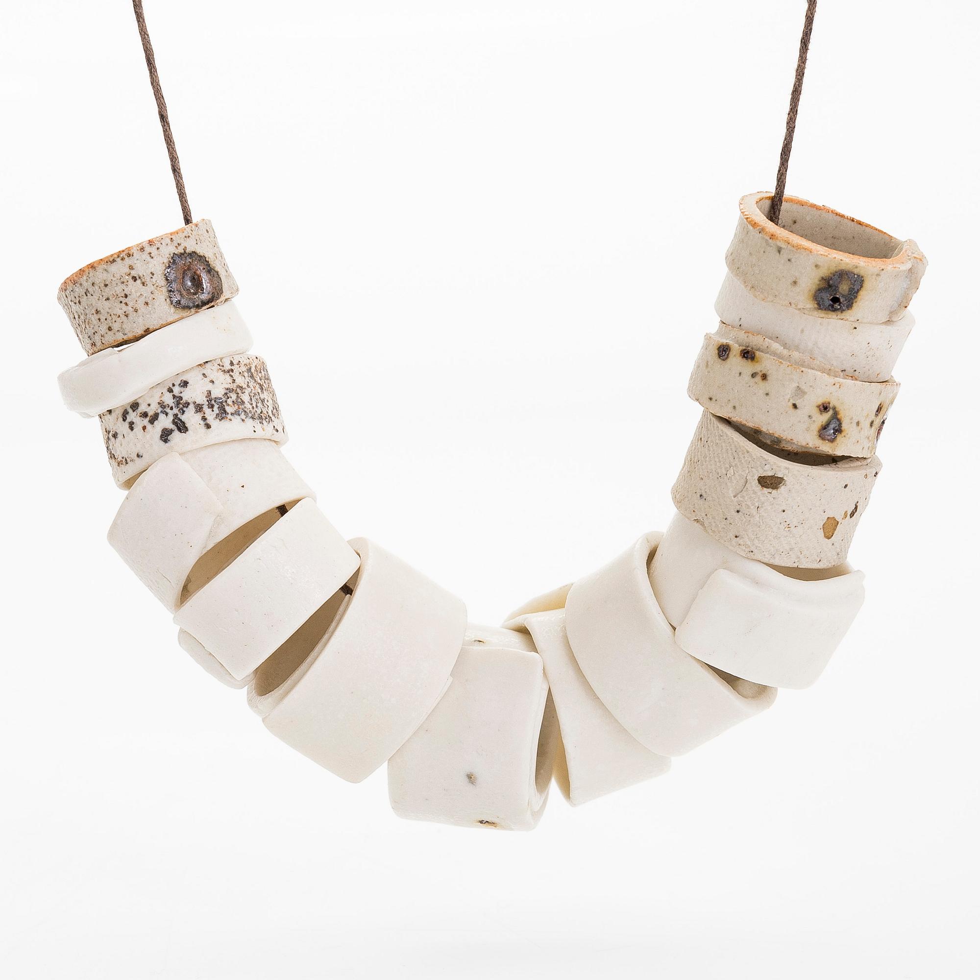 Kyllikki Salmenhaara, a stoneware necklace,unsigned.