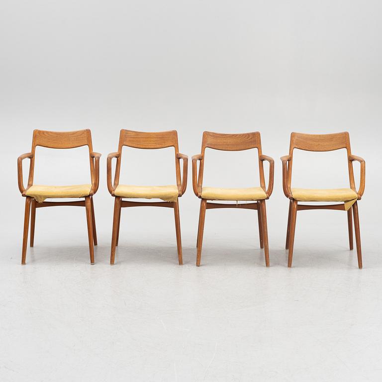 Alfred Christiansen, stolar, 4 st, "Boomerang/370", Slagelse möbelverk, Danmark, 1960-tal.