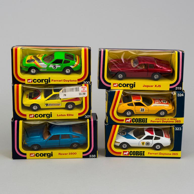 13 Corgi vehicles, England 1970's-80's.