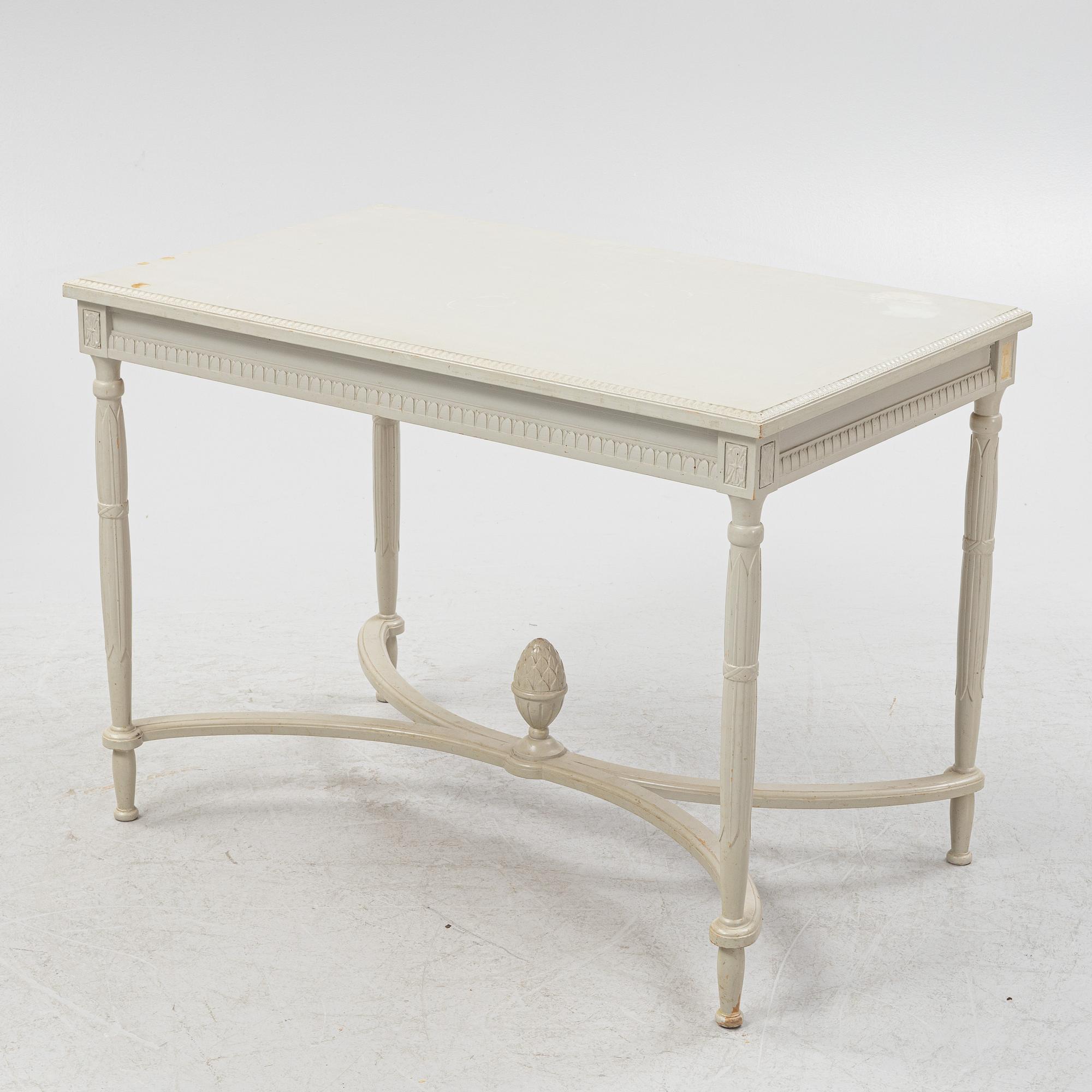 A Gustavian style 6-piece furniture suite, P.A. Eklund Bispgården, mid 20th Century.