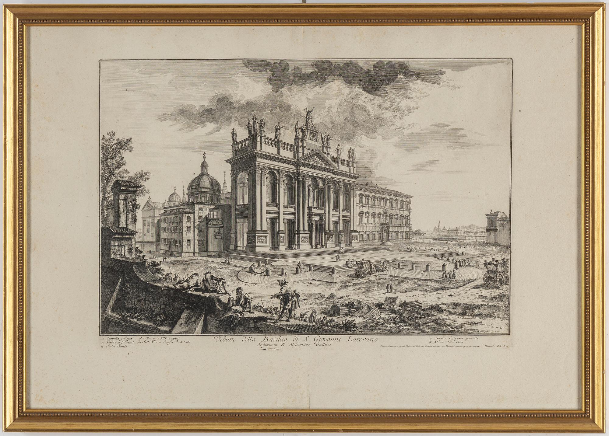 GIOVANNI BATTISTA PIRANESI, after, etchings, 2. 19th Century.