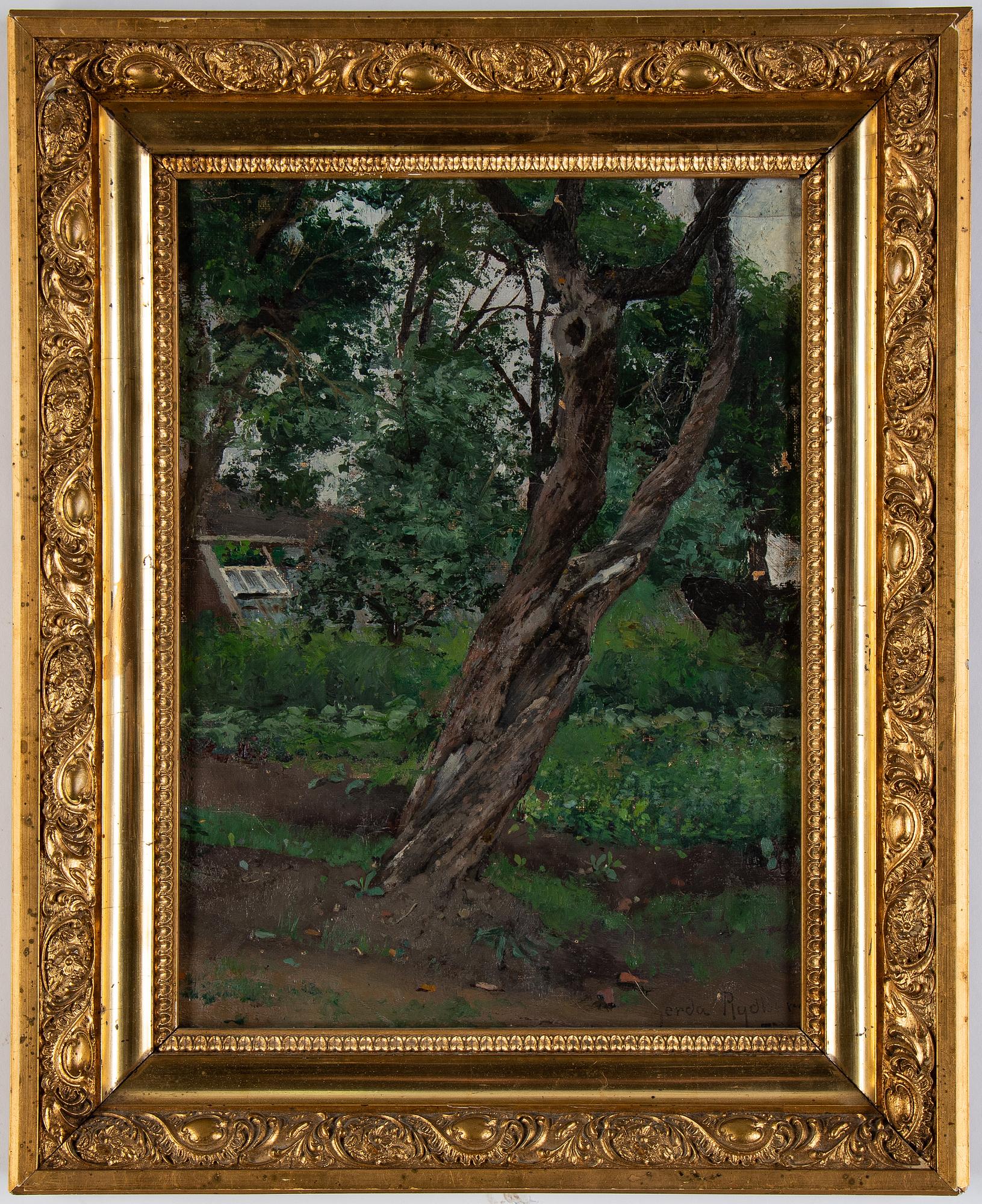 Gerda Tirén, oil on canvas laid on board, signed Gerda Rydberg.