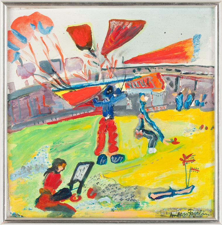 ANDERS FOGELIN, 2 st, olja på pannå, signerade.