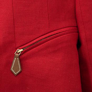 Hermès, a red linen jacket, french size 38.