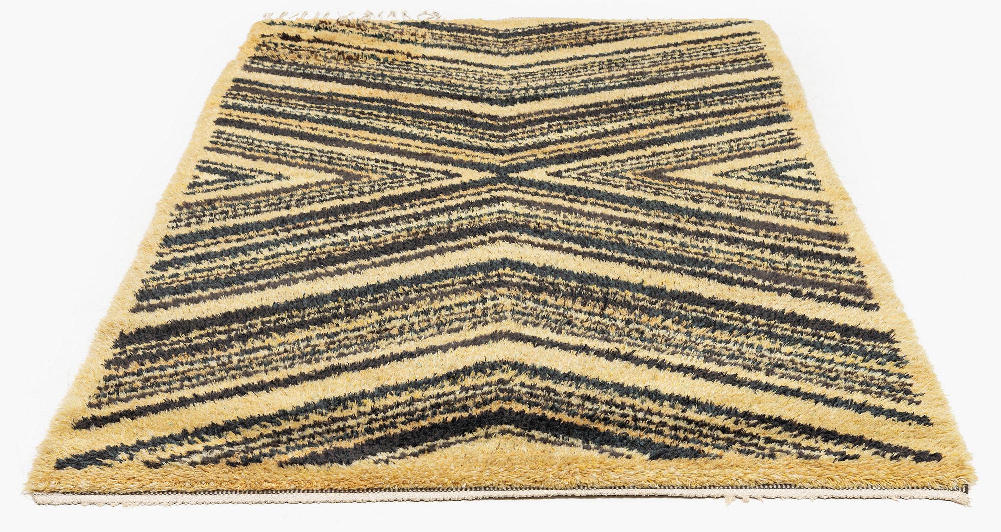 Barbro Nilsson, a carpet, "Tigerfällen", knotted pile, 236 x 126 cm, signed AB MMF BN.