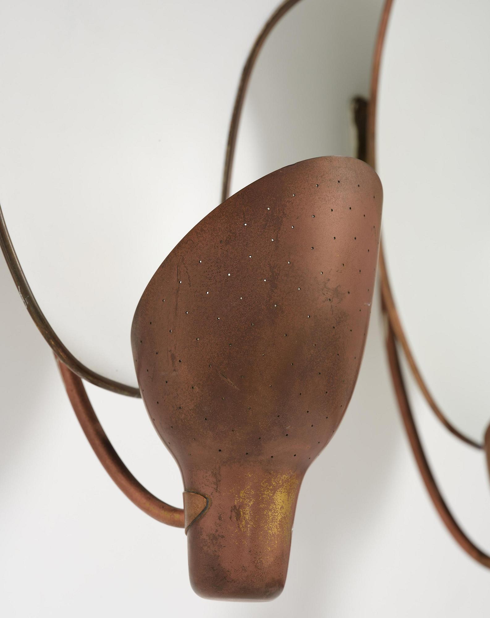 Carl-Axel Acking, a pair of wall lamps model number "5017", Bröderna Malmströms Metallvarufabrik, Malmö, 1940s.