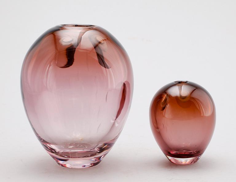 FIGURER, 2 st, glas, Vicke Lindstrand, Kosta.