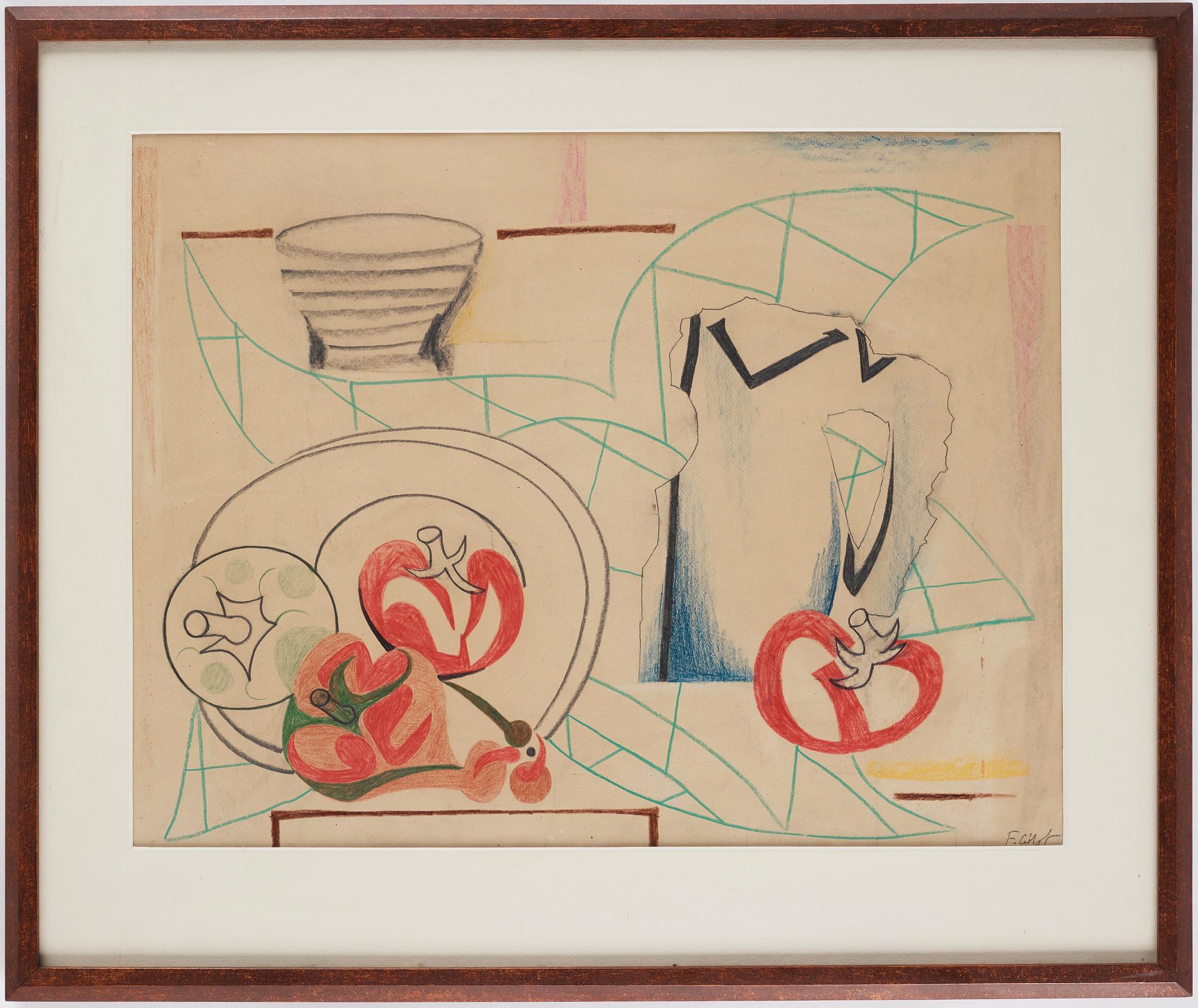 Françoise Gilot, "Etude pour tomates et poivrons".