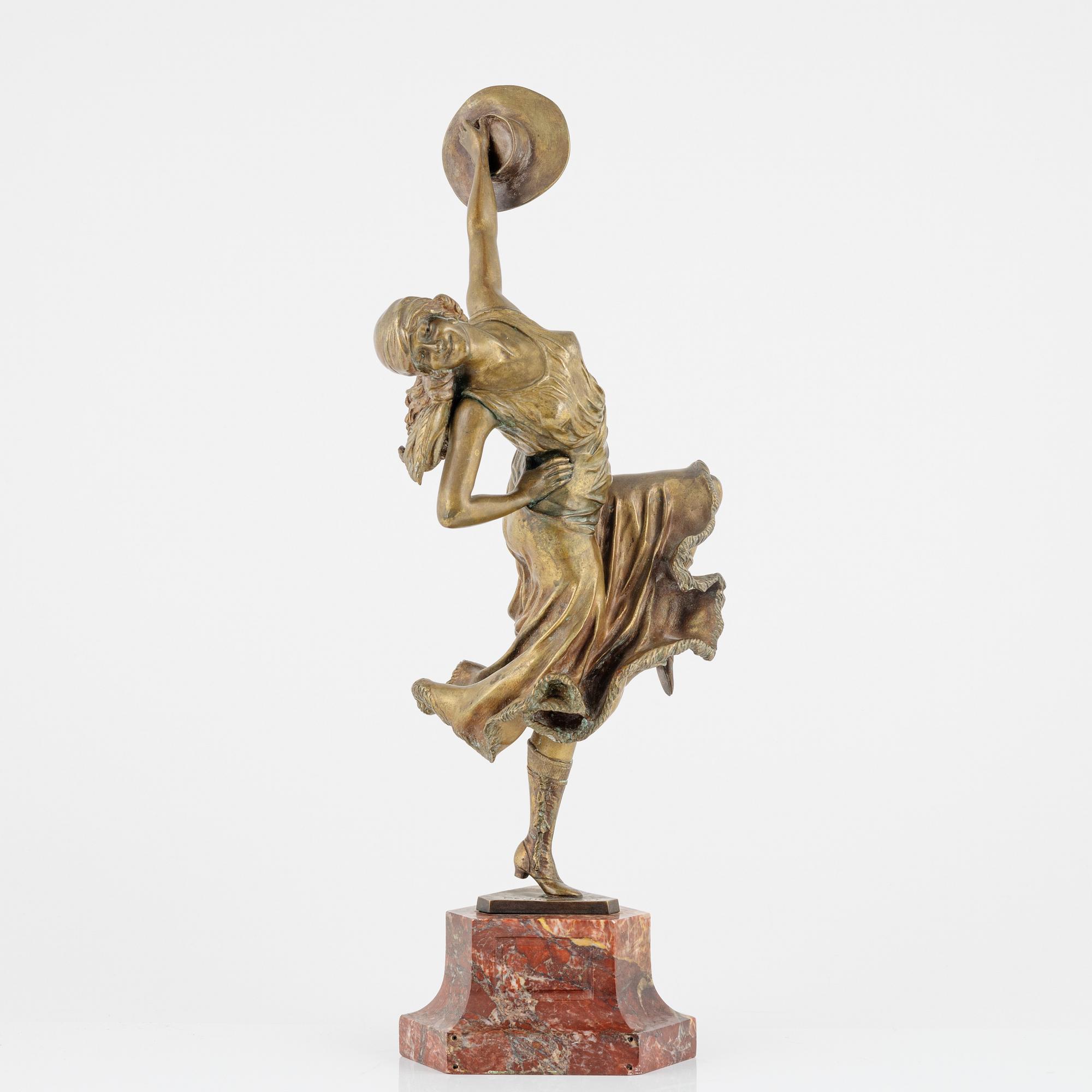 Claire Jeanne Roberte Colinet, a bronze sculpture, signed.